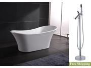 AKDY 71 AK NEF274 8711 Europe Style White Acrylic Free Standing Bathtub w Faucet