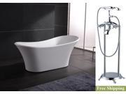 AKDY 71 AK NEF274 8713 Europe Style White Acrylic Free Standing Bathtub w Faucet