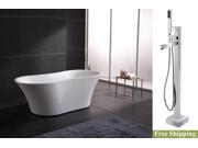 AKDY 67 AK NEF275 8733 Europe Style White Acrylic Free Standing Bathtub w Faucet