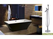 AKDY 67 AK NEF296 B 8711 Europe Style White Acrylic Free Standing Bathtub w Faucet