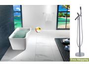 AKDY 67 AK NEF769 8711 Europe Style White Acrylic Free Standing Bathtub w Faucet