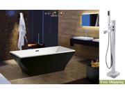 AKDY 67 AK NEF296 B 8733 Europe Style White Acrylic Free Standing Bathtub w Faucet