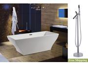 AKDY 67 AK NEF296 A 8711 Europe Style White Acrylic Free Standing Bathtub w Faucet
