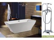 AKDY 67 AK NEF296 A 8713 Europe Style White Acrylic Free Standing Bathtub w Faucet