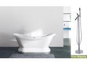 AKDY 67 AK NEF800 8711 Europe Style White Acrylic Free Standing Bathtub w Faucet
