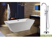 AKDY 67 AK NEF296 A 8723 Europe Style White Acrylic Free Standing Bathtub w Faucet