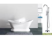 AKDY 67 AK NEF800 8723 Europe Style White Acrylic Free Standing Bathtub w Faucet