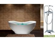 AKDY 67 AK NEF772 8713 Europe Style White Acrylic Free Standing Bathtub w Faucet
