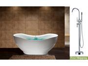 AKDY 67 AK NEF772 8723 Europe Style White Acrylic Free Standing Bathtub w Faucet