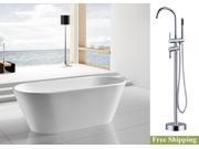 AKDY 67 AK NEF294 8723 Europe Style White Acrylic Free Standing Bathtub w Faucet