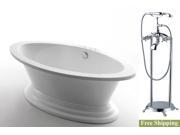 AKDY 73 AK NEF809 8713 Europe Style White Acrylic Free Standing Bathtub w Faucet