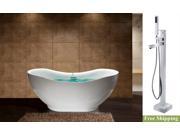 AKDY 67 AK NEF772 8733 Europe Style White Acrylic Free Standing Bathtub w Faucet