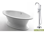 AKDY 73 AK NEF809 8723 Europe Style White Acrylic Free Standing Bathtub w Faucet