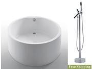 AKDY 63 AK NEF818 8711 Europe Style White Acrylic Free Standing Bathtub w Faucet