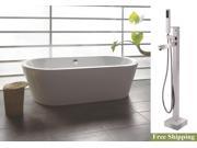 AKDY 71 AK NEF224 8733 Europe Style White Acrylic Free Standing Bathtub w Faucet