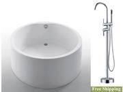 AKDY 63 AK NEF818 8723 Europe Style White Acrylic Free Standing Bathtub w Faucet