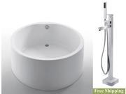 AKDY 63 AK NEF818 8733 Europe Style White Acrylic Free Standing Bathtub w Faucet