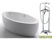 AKDY 73 AK NEF819 8713 Europe Style White Acrylic Free Standing Bathtub w Faucet