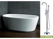AKDY 67 AK NEF248 8723 Europe Style White Acrylic Free Standing Bathtub w Faucet