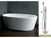 AKDY 67 AK NEF248 8733 Europe Style White Acrylic Free Standing Bathtub w Faucet