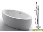 AKDY 73 AK NEF819 8733 Europe Style White Acrylic Free Standing Bathtub w Faucet