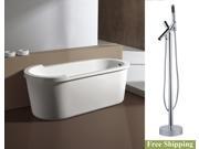 AKDY 67 AK NEF895 8711 Europe Style White Acrylic Free Standing Bathtub w Faucet
