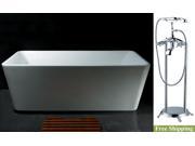 AKDY 67 AK NEF245 8713 Europe Style White Acrylic Free Standing Bathtub w Faucet