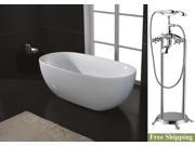 AKDY 67 AK NEF277 8713 Europe Style White Acrylic Free Standing Bathtub w Faucet