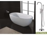 AKDY 67 AK NEF277 8723 Europe Style White Acrylic Free Standing Bathtub w Faucet