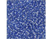 Toho Round Seed Beads 11/0 #33 Silv Line Lt Sapphire 8g