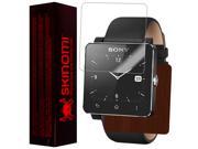 Skinomi Watch Skin Dark Wood Cover+Clear Screen Protector for Sony Smartwatch 2
