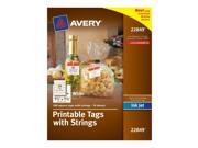 Avery Printable Tags with Strings 1 1 2 x 1 1 2 White 200 Pack