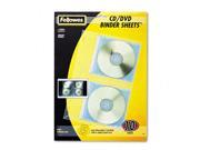 CD DVD Protector Sheets for Three Ring Binder Clear 10 Pack FEL95304