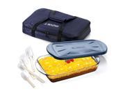 3 Pc Sculpted Ovenware Set with Tote Bag