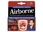 Airborne 30112 Immune Support Effervescent Tablet Very Berry 10 Count