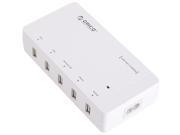 ORICO DCH-5U-WH Smart Charger ORICO DCP-5U 5 Port Super Charger for iPad iPhone Samsung Tablet Surface and Cell Phone