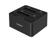 ORICO USB 3.0 to SATA Dual Bay External Hard Drive Docking Station for 2.5 or 3.5 inch HDD SSD with Clone Function 8TB Support Black 6629US3 C V1 US BK