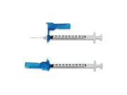 Easy Touch Fluringe FlipLock Safety Syringe w Fixed Needle 100ct 25G 1 mL 16mm 5 8 in 805210