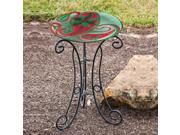 UPC 746851898990 product image for Holiday Paisley Glass Birdbath with Stand | upcitemdb.com