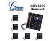 Grandstream GXV3240 Bundle of 6 Multimedia IP Phone WiFi BT PoE USB LCD SD