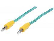 Manhattan 352789 3.5mm Stereo Male to Male Teal Yellow 1 m 3 ft.