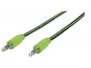 Manhattan 352840 3.5mm Stereo Male to Male Black Green 1 m 3 ft.