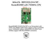 MikroTik RB953GS 5HNT RP RouterBOARD 953GS 5HnT RP with 720MHz CPU 128MB RAM 3x Gigabit LAN 2x SFP Built in 5GHz