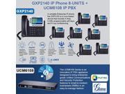 Grandstream GXP2140 8 UNITS Enterprise IP phone UCM6108 8 Port IP PBX