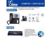 Grandstream GXP2130 2 UNITS Enterprise IP phone UCM6102 2 Port IP PBX