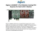 Digium 1A4B06F 4 Port Modular Analog PCI Express X1 Card with 4 Station Int.