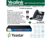 Yealink SIP T41P IP Phone 16 PACK Yeastar YST U100 IP PBX for Business