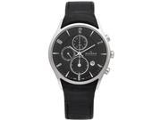 Skagen Men's 329XLSLB Black Dial Chronograph With Black Leather Band Watch