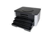 Dyconn Wood Top Adjustable Printer Swivel Stand w 6 Drawer Organizer