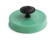 Show Toppers-Mason Jar Green Lid/Black Knob